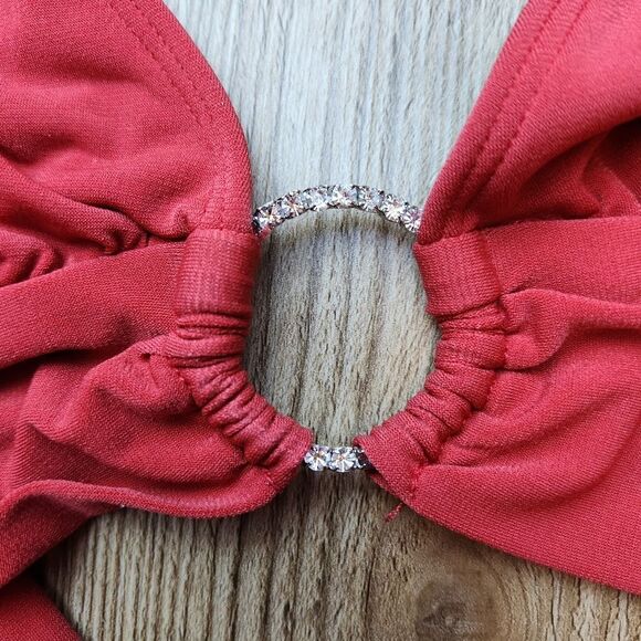 💜Robin Piccone Cinnamon & Rhinestone Bikini Set Medium & Large - Picture 5 of 15